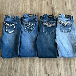 Vintage Lot 4 sz 10 Women's Embellished Earl Jeans Slim Boot Bling Rodeo Western